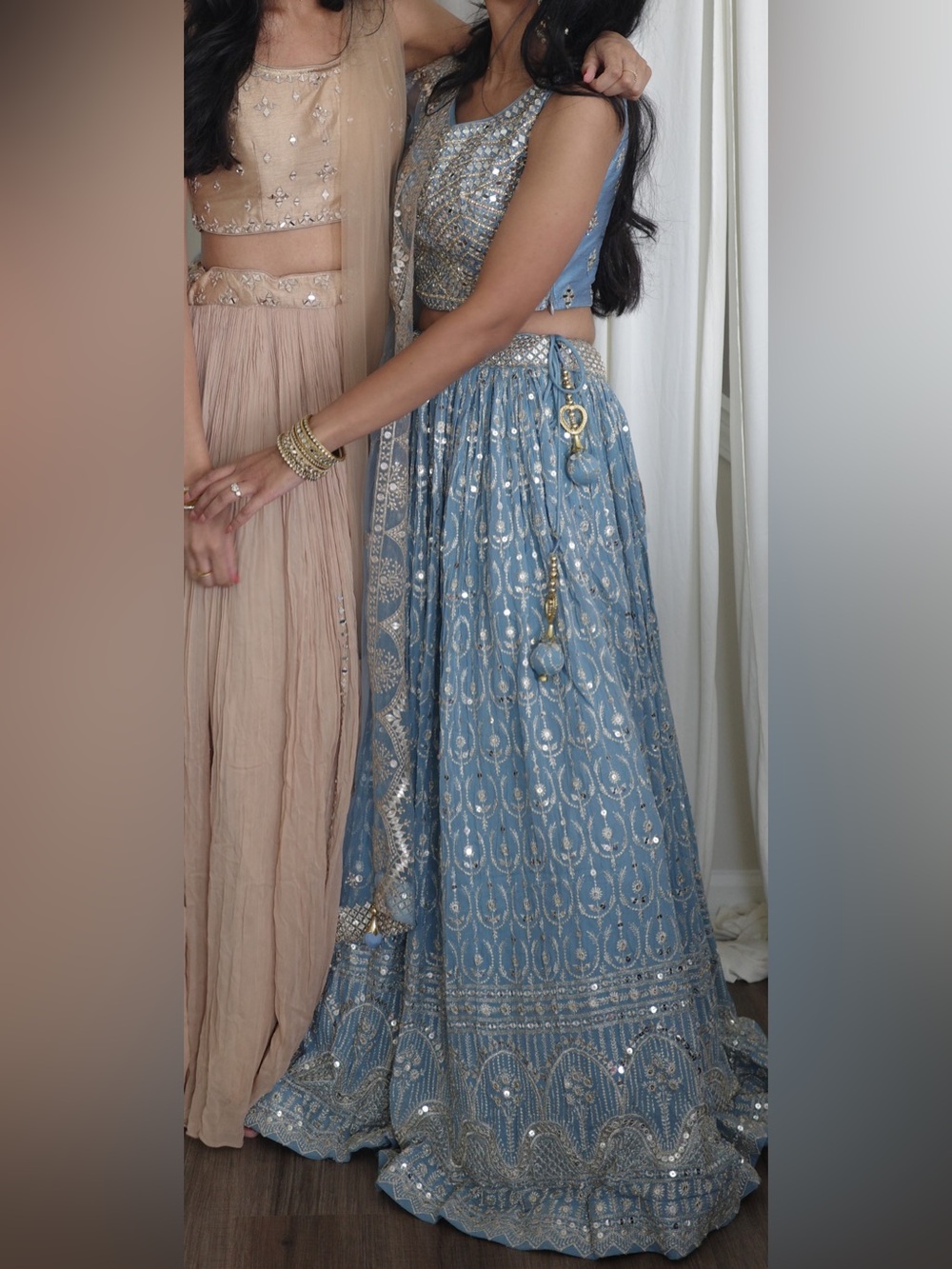Embellished Blue Lehenga Set - Picture 2 of 6